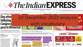 THE INDIAN EXPRESS NEWSPAPER ANALYSIS | 10 December 2022 | IMP ARTICLE DISCUSS