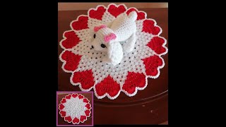 TAPETE /CARPETA CORAZONES (SAN VALENTÍN) TEJIDO A CROCHET FÁCIL Y RÁPIDA DE HACER ❤️