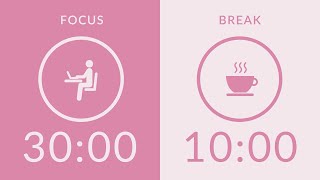 30/10 Pomodoro Timer with Pink Noise 🎧 5-Hour Study with Me for Deep Focus & ADHD ✨
