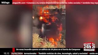 🔴Noticia - Un voraz incendio quema un edificio de 14 pisos en el barrio de Campanar en Valencia
