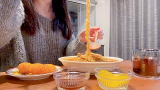 vlog | 病院に行きながら簡単に炒飯と旨辛スープ、オープンサンド、旨辛ラーメンとうずらの卵、ふわふわ卵のあんかけうどんを作る日