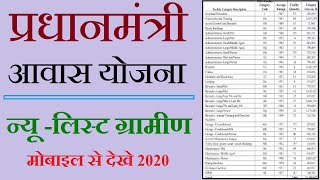 Pradhan Mantri Awas Yojana Grameen List 2020,PMAYG LIST 2020,प्रधानमंत्री आवास योजना लिस्ट ग्रामीण