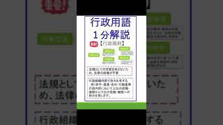 【⑫行政用語１分解説】「行政規則」#行政書士試験　#公務員試験　#行政法　#行政行為　#行政規則　#shorts