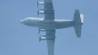 航空自衛隊Lockheed C-130H Hercules、2機が家の上を通過7月6日【愛知県警航空隊に協力？】