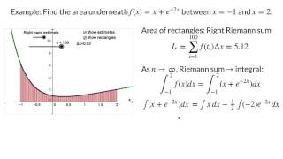 Applications of integration: area under a curve