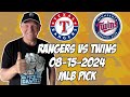 Texas Rangers vs Minnesota Twins 8/15/24 MLB Pick & Prediction | MLB Betting Tips