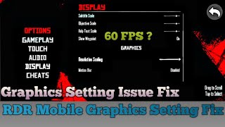 Graphics Setting Issue Fix In RDR Mobile | Red Dead Redemption Graphics Setting Issue Fix