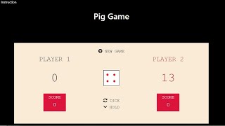 Pig Game using JavaScript