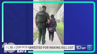 Florida 11-year-old arrested for making kill list