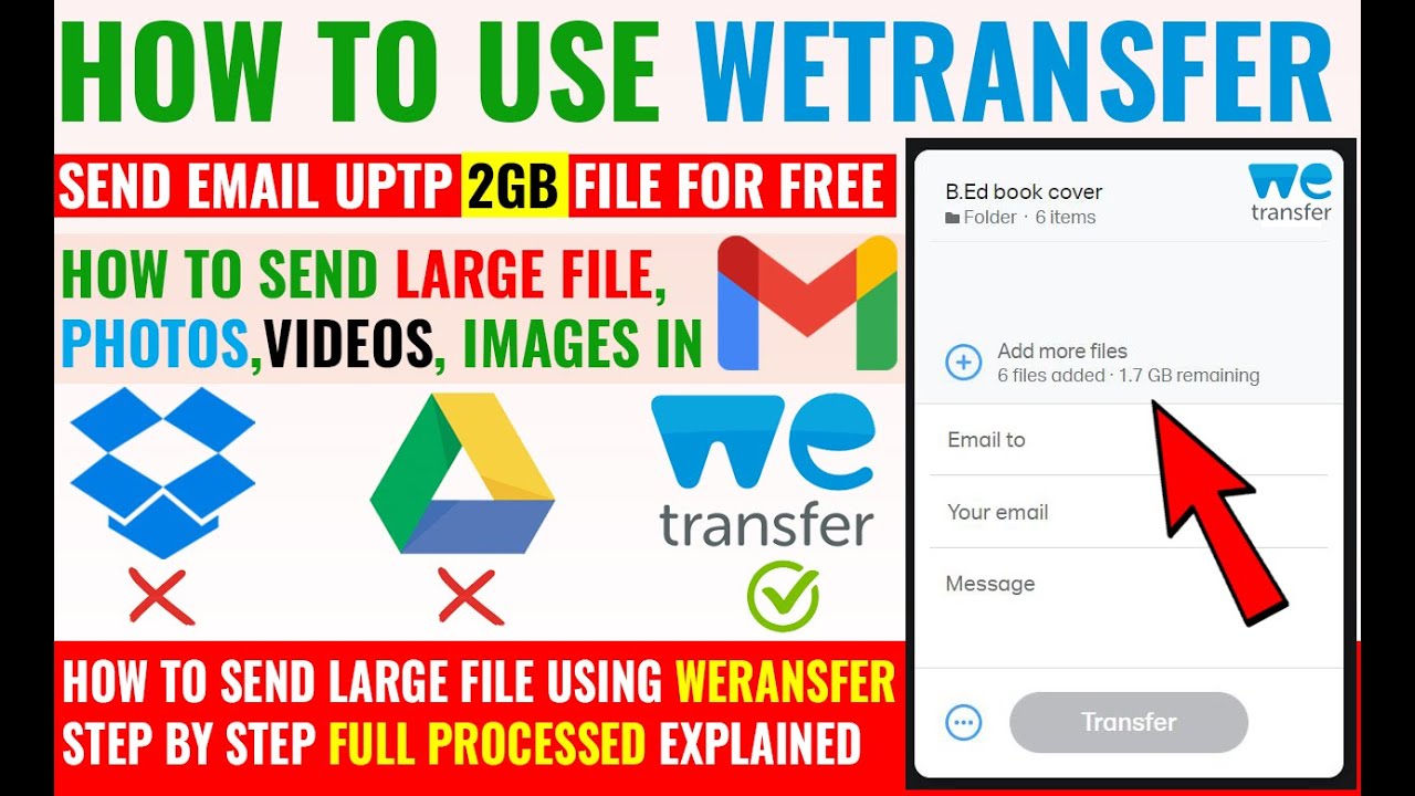 How To Send Large File Upto 2GB For Free Using Wetransfer I Wetransfer ...