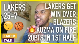 Lakers Snap 4-Game Losing Streak, Win Over Blazers, Kuzma on Fire, Goes Off for 20pts in 1st Half