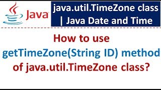 How to use getTimeZone(String ID) method of java.util.TimeZone class?