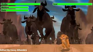The Lion King (1994) Wildebeest Stampede with healthbars (1K Subscribers Special)