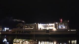 Shipspotting TT-LINE RO-RO Ferry Passenger Ship AKKA arriving in Travemünde Germany on Jan 3, 2023