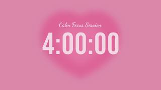 4-Hour Silent Countdown Timer | Pink Aura Aesthetic Vibes | For Studying & Deep Focus 💗
