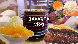 Jakarta Vlog 🇮🇩 2번연속 다녀온 회전초밥집 Shushiro 🍣, 망고빙수, 존맛탱 자카르타 폭립 🍖, 외식모음!