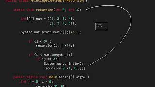 Printing 2d array using recursion