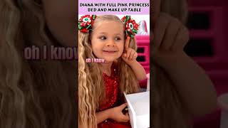Diana With Full Pink Princess BED and Make Up Table | Kids Highlights #shorts