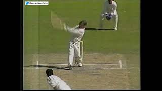 Bang! Allan Border hits Kapil Dev out of the Adelaide Oval during the 4th Test January 1992