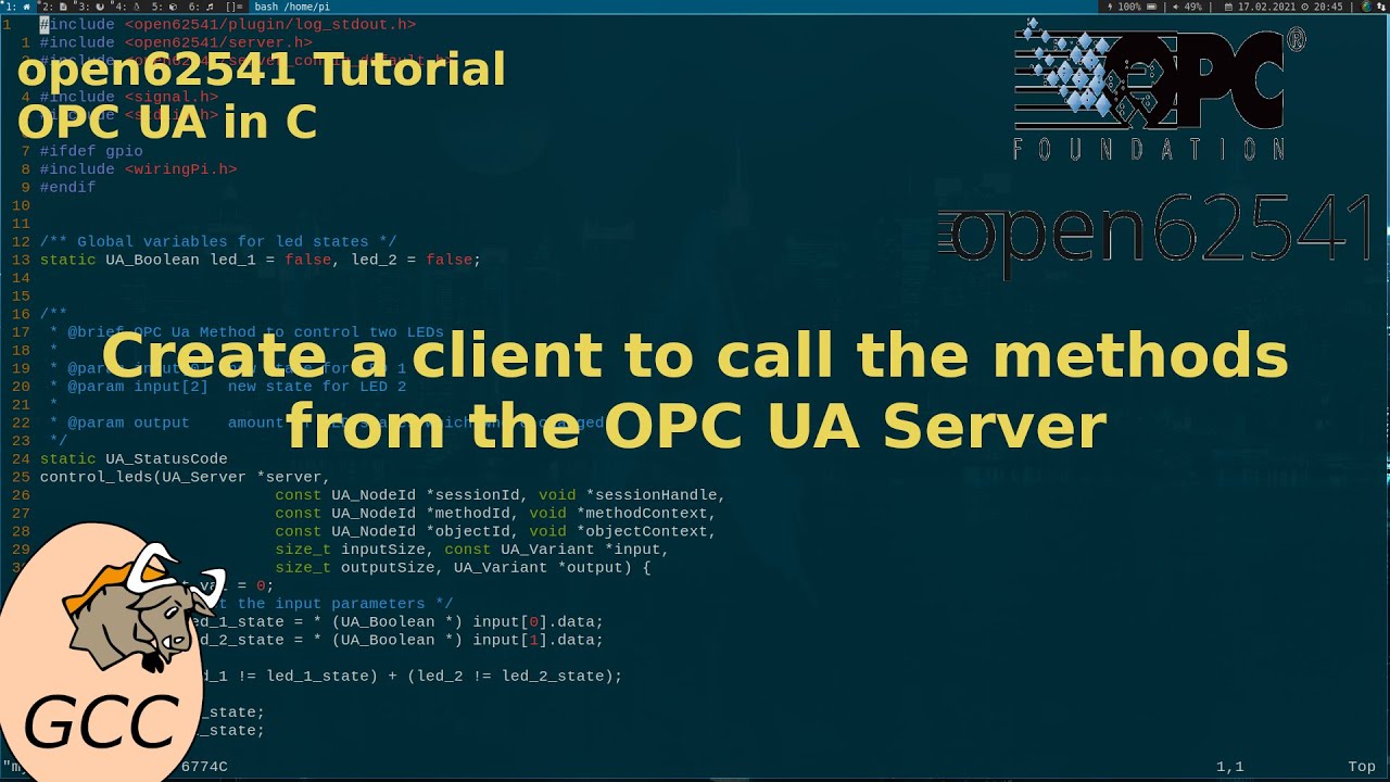 Open62541 Opc Ua In C Tutorial Create A Client To Call The Methods