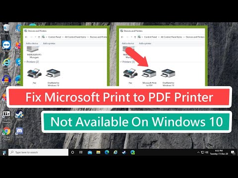 Fix Microsoft Print to PDF printer not available on Windows 10