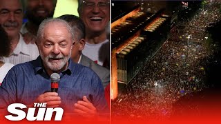 Huge crowds gather as Lula da Silva wins election over Bolsonaro in Brazil