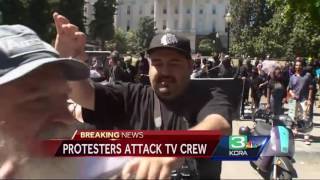 KCRA reporter caught in protest violence