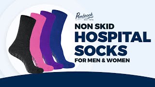 Non Slip Socks for Adults | Non Skid Socks Cotton Hospital Socks for Medical Patients | Pembrook