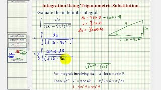 Ej 6: Integración usando sustitución trigonométrica