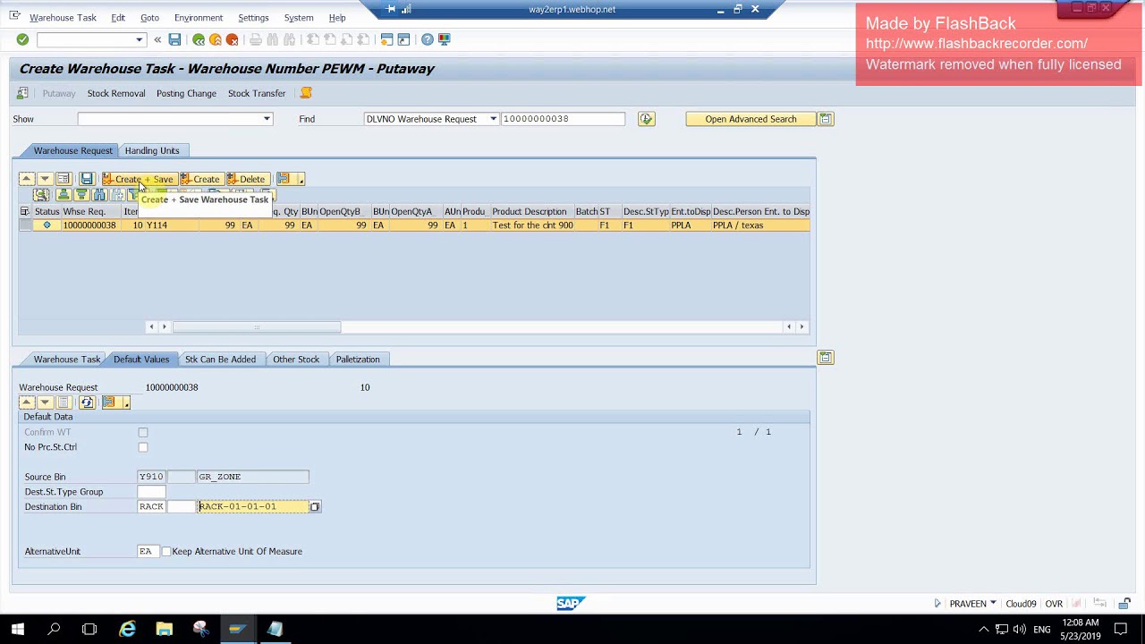 S4 HANA SAP EWM Inbound Process With Manual Putaway - YouTube