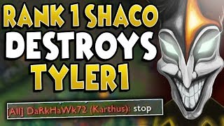 RANK 1 SHACO WORLD "CHASESHACO" VS. TYLER1 IN RANKED (CRUSHING SOLO QUEUE) - League of Legends