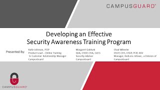 Developing an Effective Security Awareness Training Program - Webinar 3.21.2023
