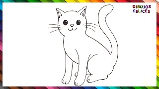 Cómo dibujar un Gato Paso a Paso 🐱 Dibujo de Gato