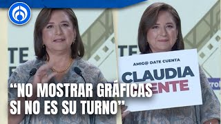 Regañan a Xóchitl por mostrar carteles mientras no es su turno