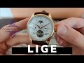 LIGE Automatic Calendar Open-Heart Watch Showcase (Lige6826) - Complex Time