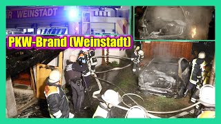 [Archivdoku]  🔥 Brennende Mülltonne greift auf Vordach und PKW über - FEUERWEHR WEINSTADT LÖSCHT [E]