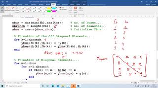 YBUS FORMATION MATLAB STEP BY STEP EXPLANATION