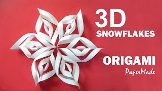How to make Beautiful 3D SnowFlakes Origami | Very Easy Tutorial | DIY | PaperMade