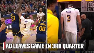 Anthony Davis leaves game after collision with Draymond Green | NBA on ESPN