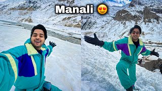 Finally Manali Main Baraf Mil Gayi 😍 Itna Sara Snow ☃️🏔️