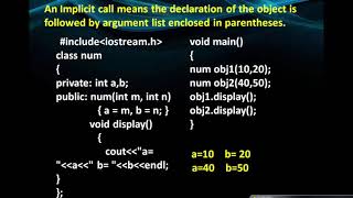 Parameterized constructor(Implicit Call)