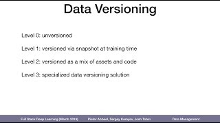 Versioning Data for Machine Learning