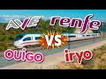 Comparativa de AVE vs AVLO vs OUIGO vs IRYO ➜ ¿Cuál es el mejor Tren de Alta Velocidad?