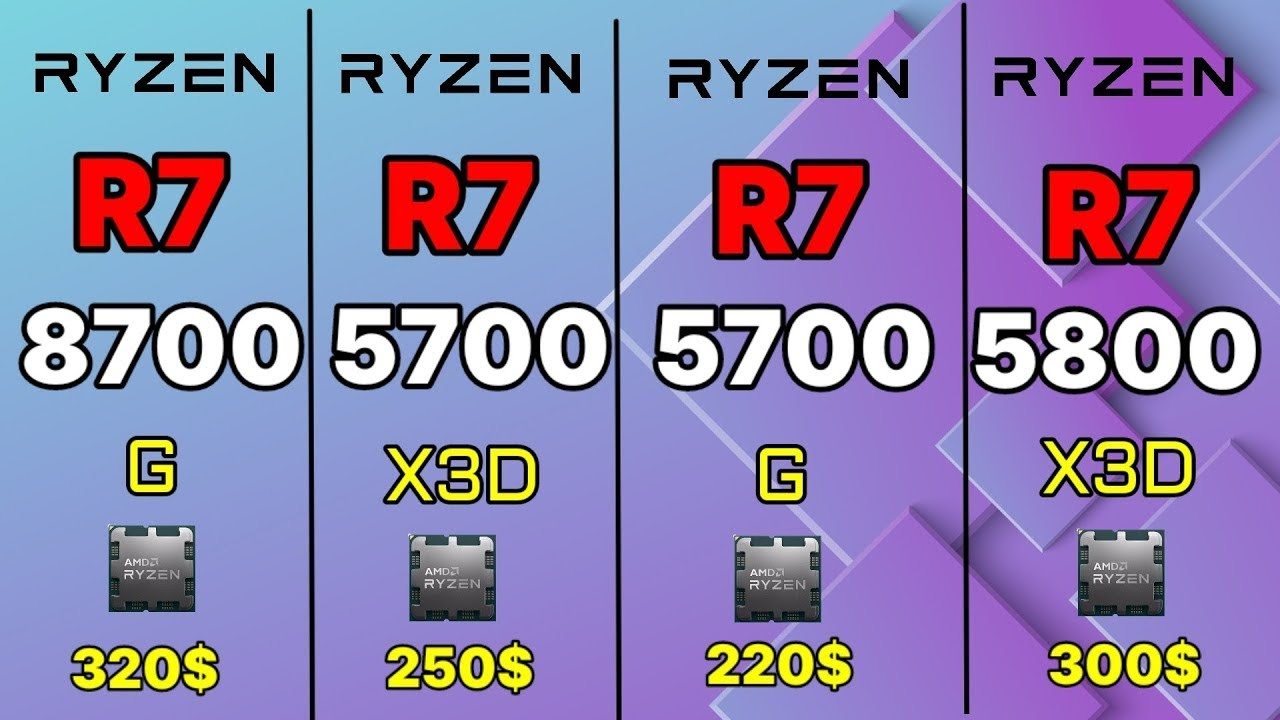 R7 5700x3d Vs R7 5800x3d VS R7 8700G VS R7 7700X VS İ5 14600K VS RYZEN ...