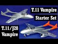 Airfix 1/72 Scale De Havilland Vampire T.11 (Starter Set & T.11/J-28 kit)