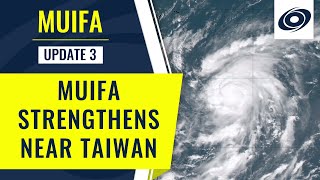 Typhoon Muifa is Intensifying Near Taiwan.