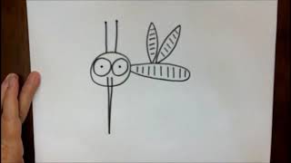 How to Draw a Mosquito 简笔画：如何画一只蚊子 Simple drawing step by step