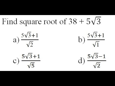 Part 1 Algebra Square Root Of A + Root B - YouTube