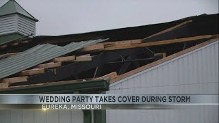 Missouri wedding party takes cover during storm