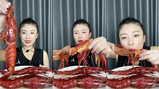 【XueYan Mukbang】Red Magic Shrimp🦐🦐#Seafood#sashimi#gourmet#asmr#mukbang